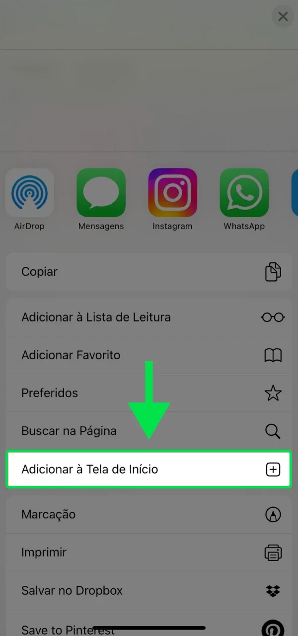 Clique em Adicionar à tela de início para adicionar a versão móvel do HanzBet.