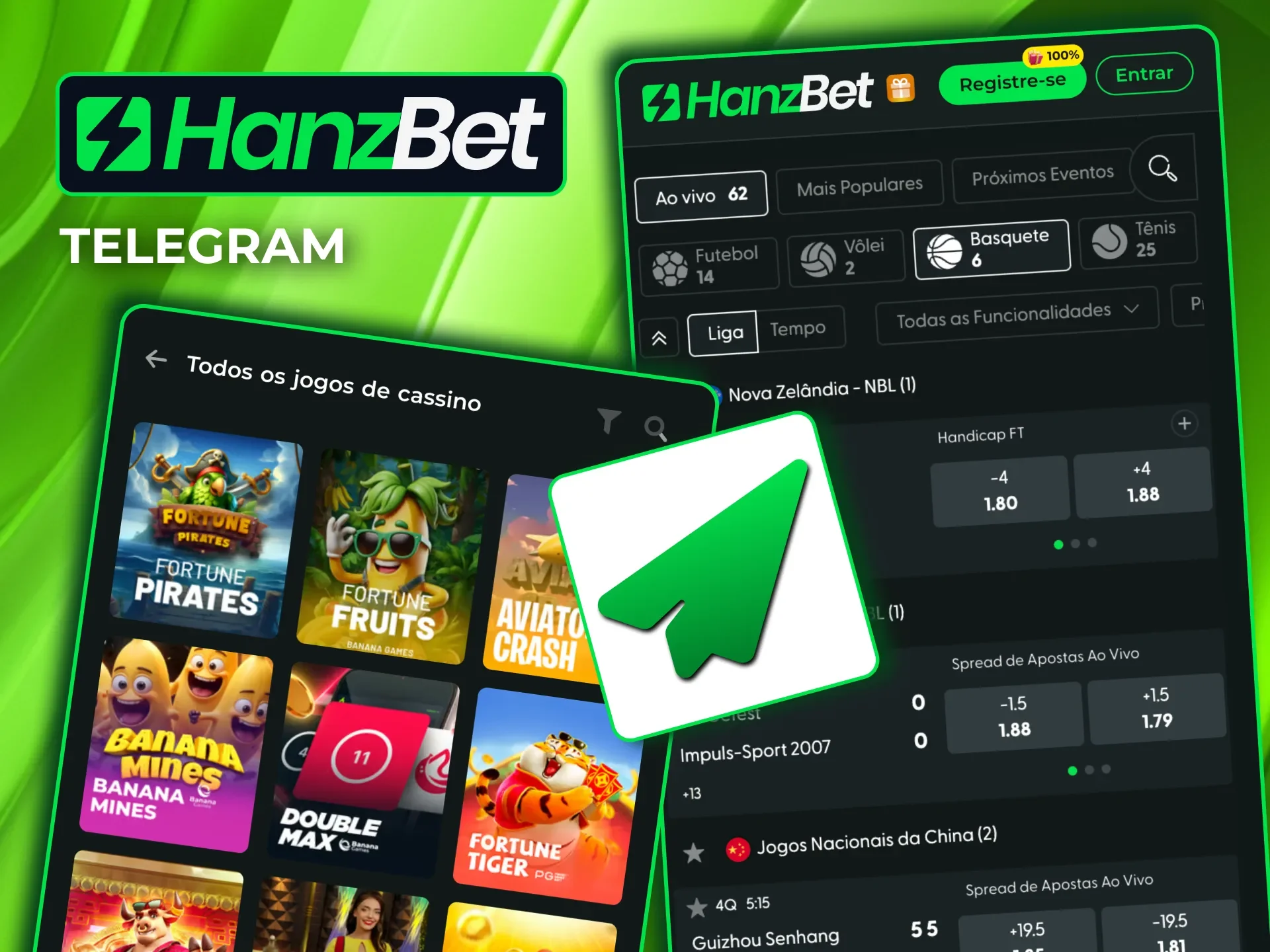 Use o Telegram da HanzBet para acessar ajuda 24/7 com comandos simples.