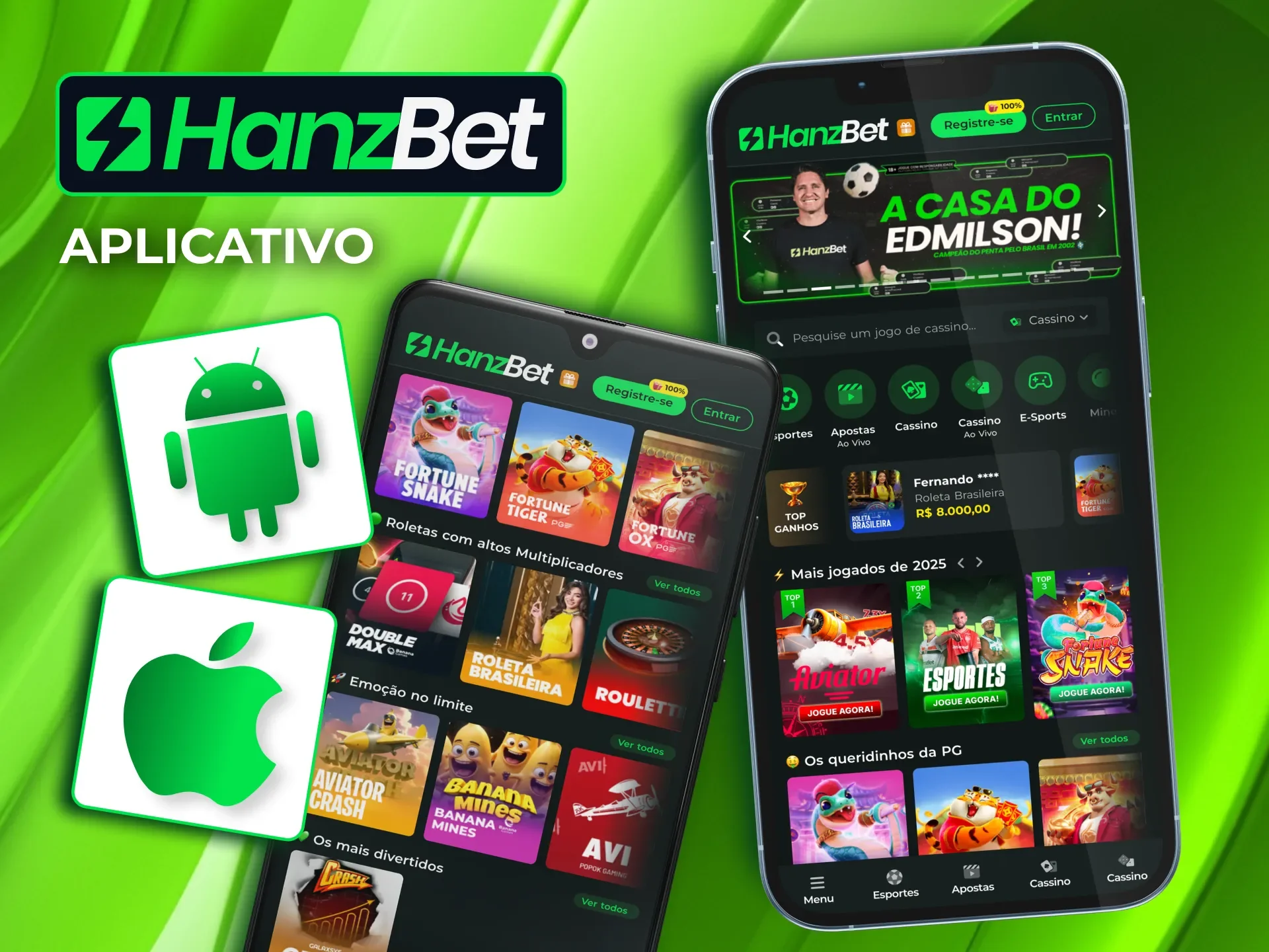 Instale o atalho da HanzBet na tela inicial do Android ou iOS.