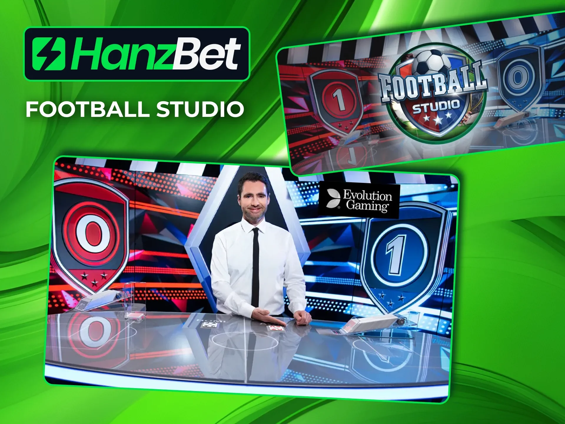 Football Studio na HanzBet tem cartas ao vivo e comentários vibrantes.
