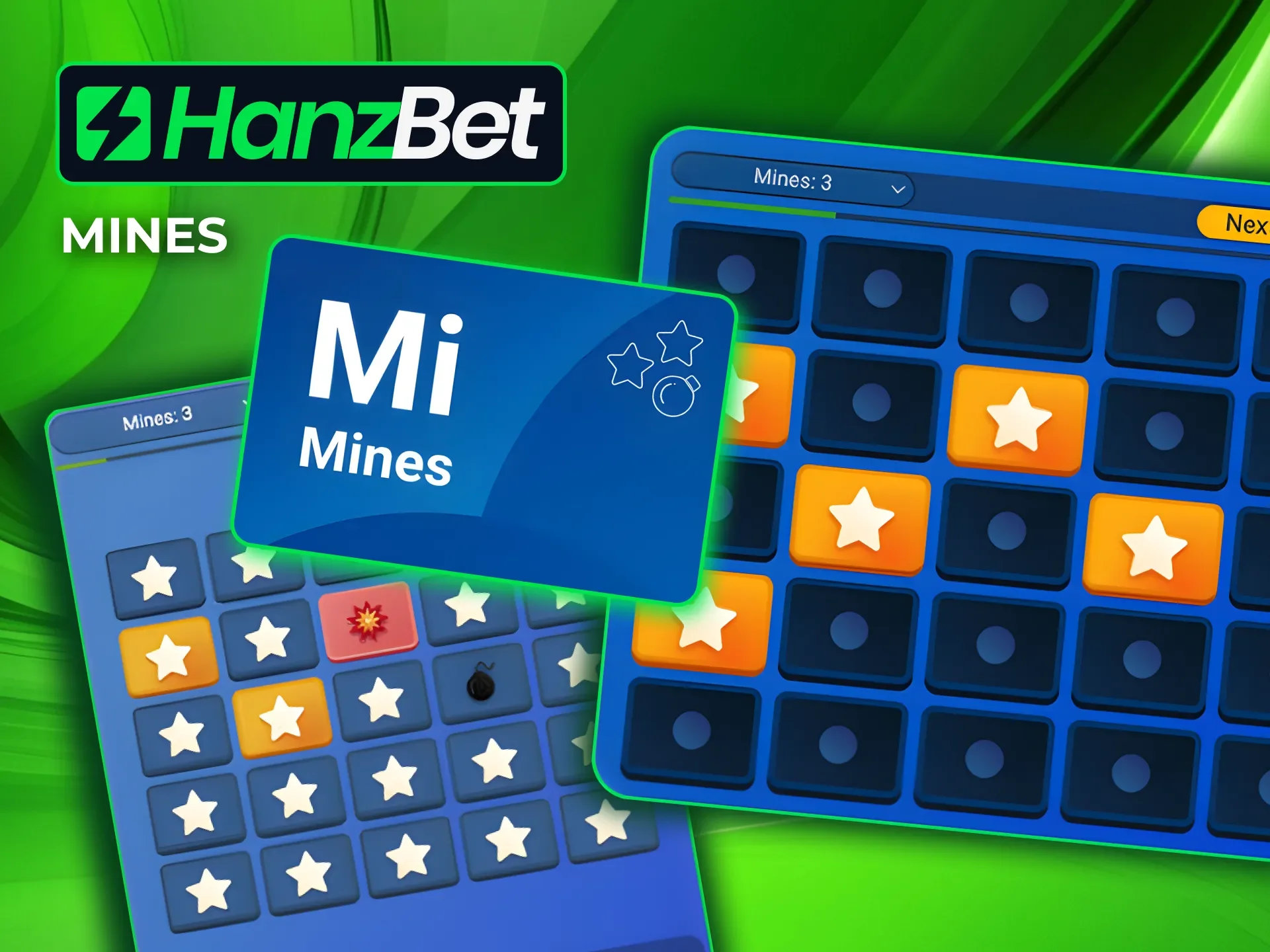 Mines da HanzBet desafia você a evitar minas e buscar estrelas.