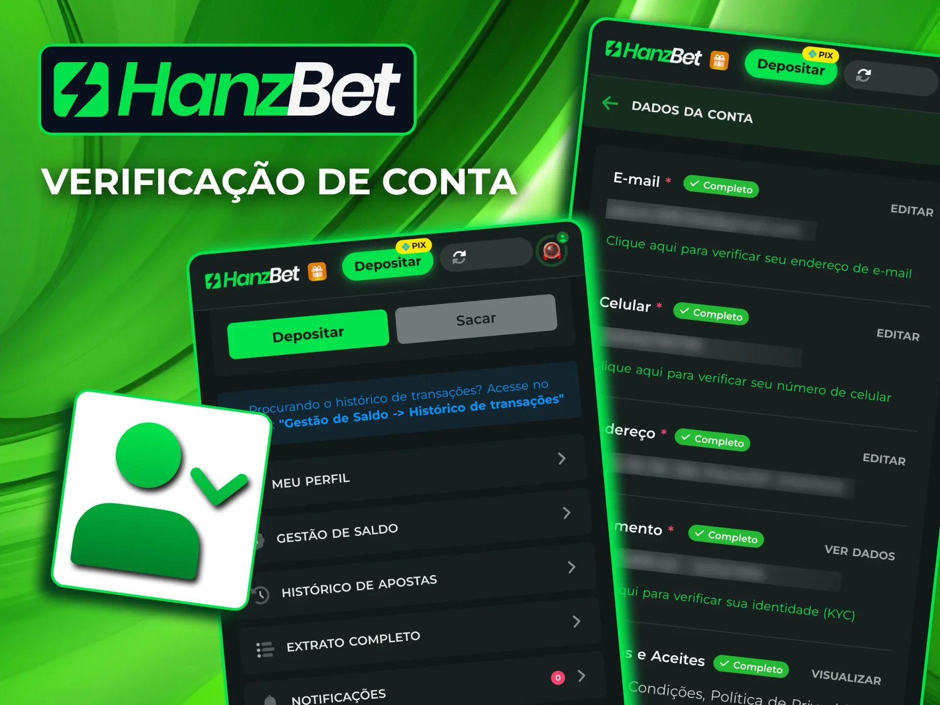 Verifique sua conta na HanzBet enviando documento com foto.