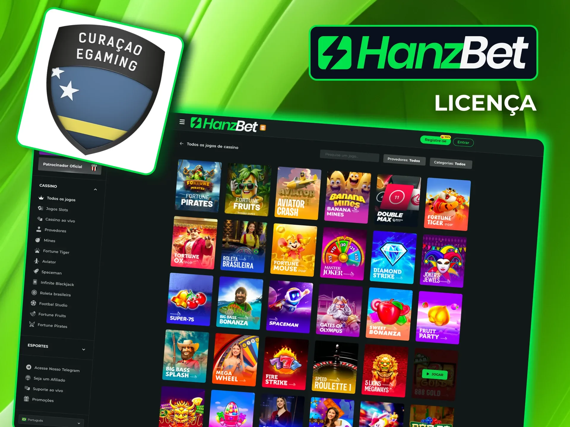 Licença de Curaçao permite que a HanzBet ofereça seus serviços internacionalmente.