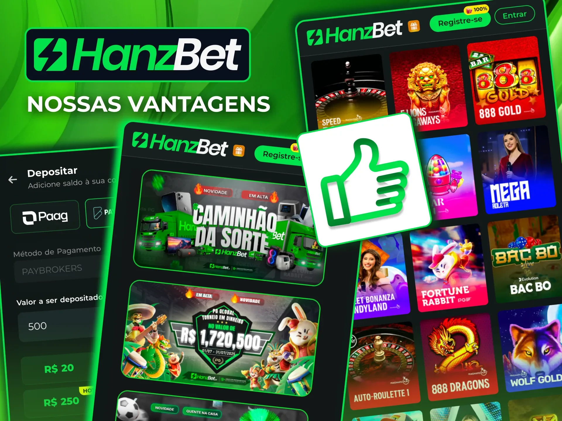 HanzBet é uma das marcas mais populares no Brasil por sua oferta completa e segura.